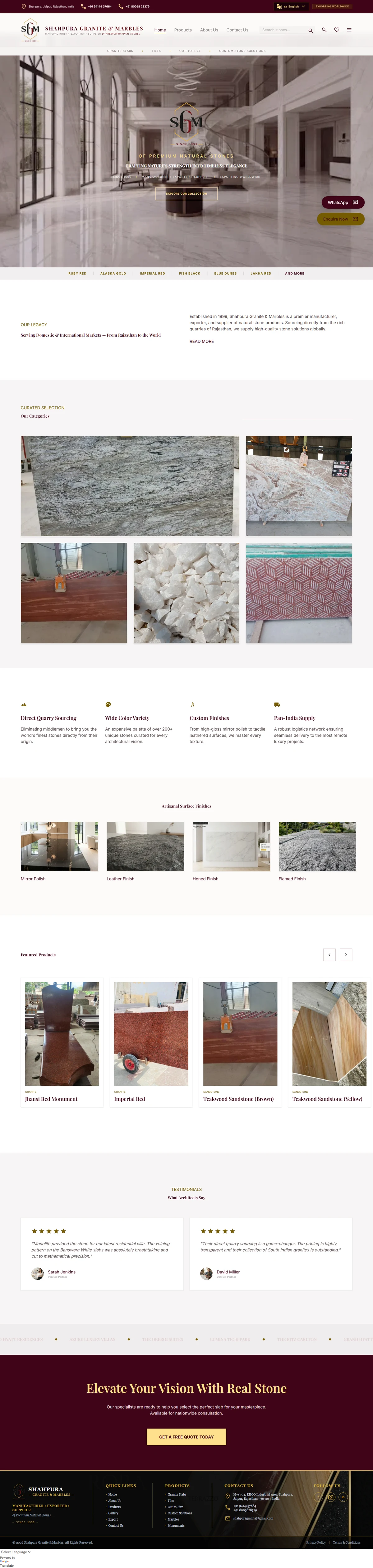 Shahpura Granite & Marbles - Full Page Screenshot